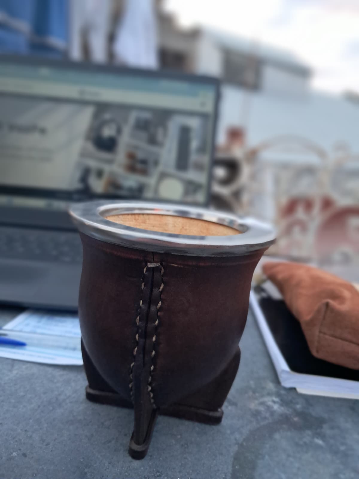 Mate Torpedo Premium: Cuero Vacuno + Virola de Acero