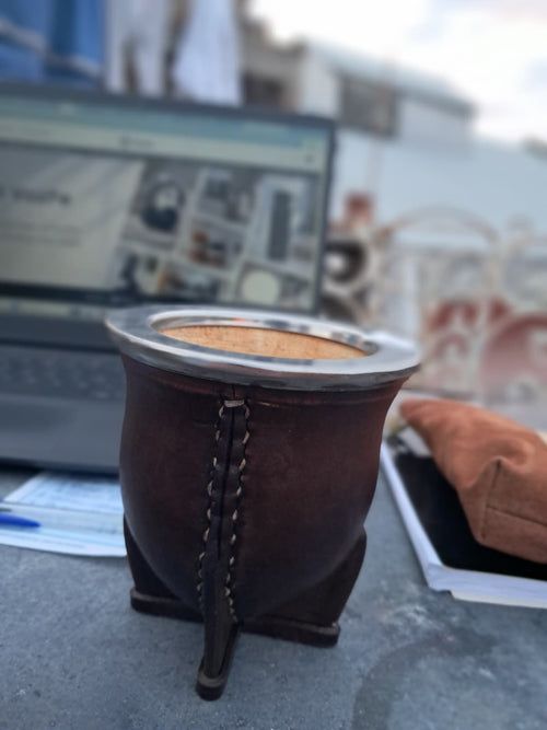 Mate Torpedo Premium: Cuero Vacuno + Virola de Acero